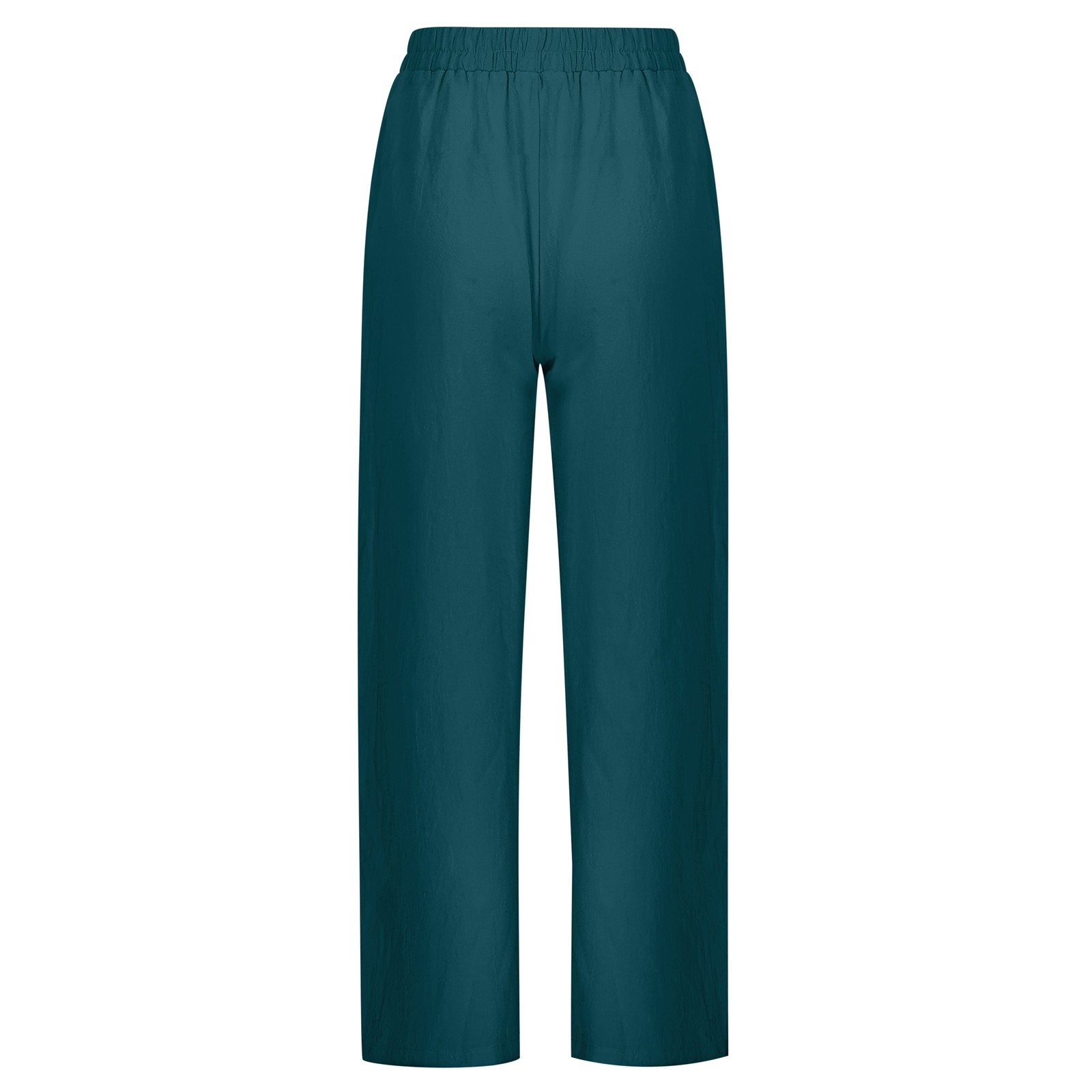 thumbnail image 4 of Pantalones elásticos de lino de cintura alta para mujer, informales: pantalones ligeros de verano para hacer ejercicio, 4 of 8